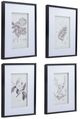 A & B Home 4-Piece Black/White Botanical Fake Pencil Art Set-0
