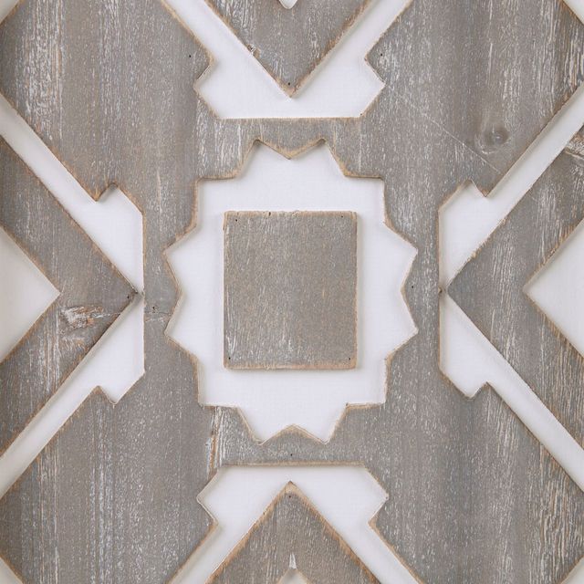 Olliix by Madison Park Mandal 3 Pieces Grey Panel Printed Wood Wall Decor Set-1