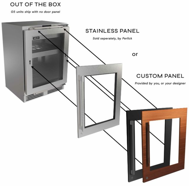 Perlick® G5 Luxe 15" 2.8 Cu. Ft. Panel Ready Built-In Glass Door Under the Counter Refrigerator-2