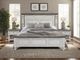 International Furniture Direct Stone White Eastern King Panel Bed-1
