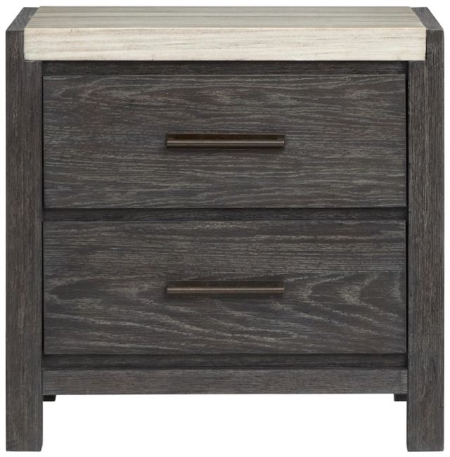 Magnussen Home® Plum Creek Ravenwood Black Nightstand with Marble Top-2