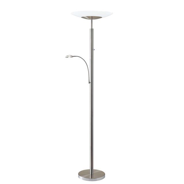 Adesso® Stellar Brushed Steel LED Combo Torchiere-0