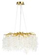 A & B Home Clear/Gold Chandelier with Pebbled Glass Floral Design-0