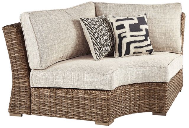 Signature Design by Ashley® Beachcroft 6-Piece Beige/Brown Outdoor Fabric/Wicker Seating Set-2