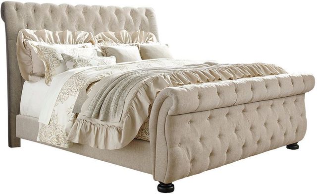 Signature Design by Ashley® Willenburg Linen California King Upholstered Sleigh Bed-0