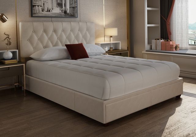Bernards Skyla Beige Queen Upholstered Bed with Storage-2