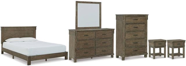 Signature Design by Ashley® Shamryn 6-Piece Grayish Brown Queen Panel Bed Set-0