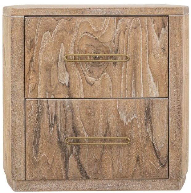 International Furniture Direct Balam Stained White Nightstand-3