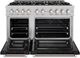 ZLINE Select 48" Satin Stainless Steel Pro Style Dual Fuel Range with Black Matte Door-1