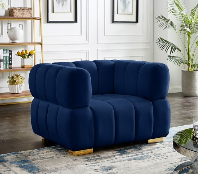 Meridian Furniture Gwen Navy Velvet Chair-1