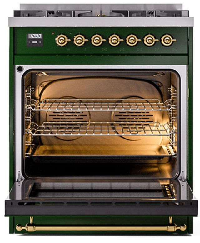 Ilve® Nostalgie II Series 30" Emerald Green Pro Style Dual Fuel Range-3