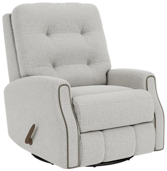 Flexsteel® Devon Silver Glacier Swivel Gliding Recliner-0