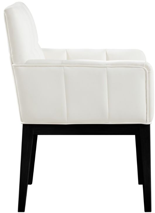 Meridian Furniture Adrian Cream/Black Leather Upholstered Dining Arm Chair-3