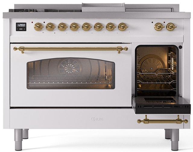 Ilve® Nostalgie II Series 48" Custom RAL Color Pro Style Dual Fuel Range-3