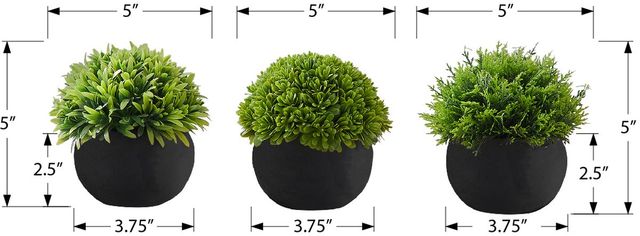 Monarch Specialties Inc. 3-piece 5" Artificial Grass with Black Pot-2