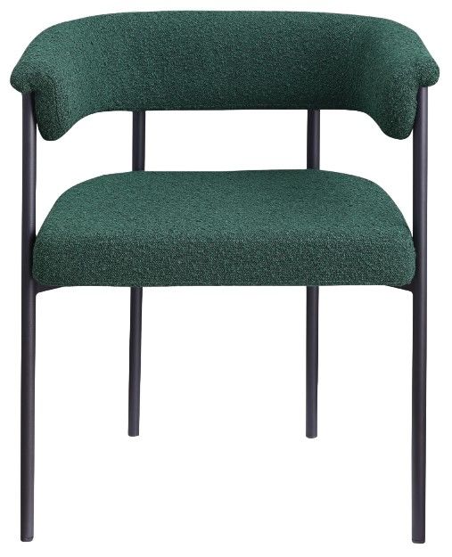 Meridian Furniture Malin Green Boucle Upholstered Dining Arm Chair-1