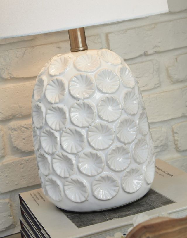 Signature Design by Ashley® Moorbank White Ceramic Table Lamp-1
