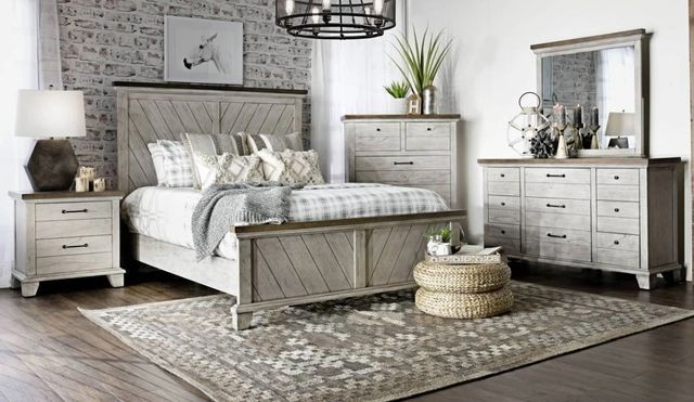 Steve Silver Co. Bear Creek 4-Piece Honey Smoke/White Smoke Queen Bedroom Set-1