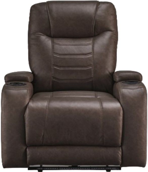 Signature Design by Ashley® Schooner Rocks Umber Power Recliner with Adjustable Headrest-2