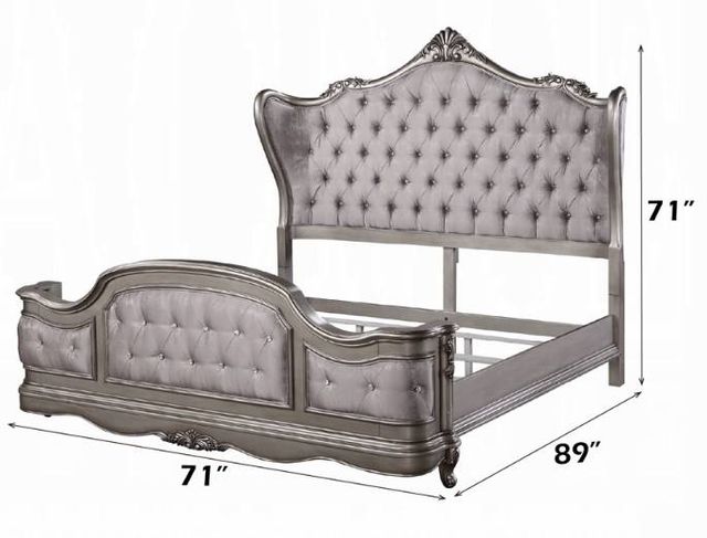 ACME Furniture Ausonia Antique Platinum Queen Panel Bed-2