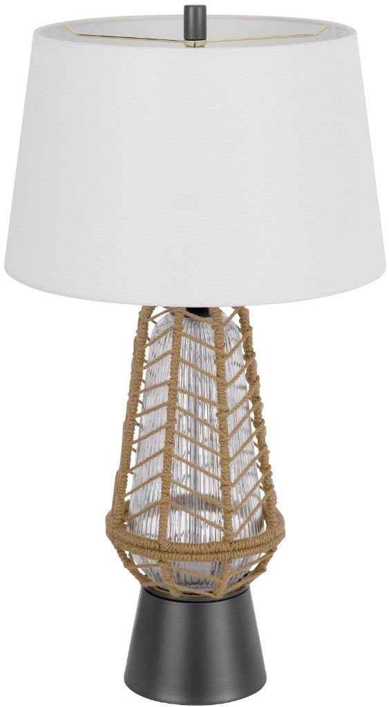 Cal® Lighting & Accessories Hanko Charcoal Grey Table Lamp-0