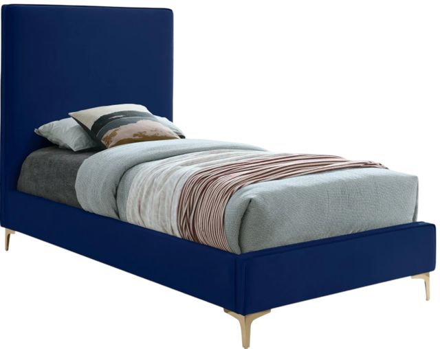 Meridian Furniture Geri Navy Twin Upholstered Panel Bed-0