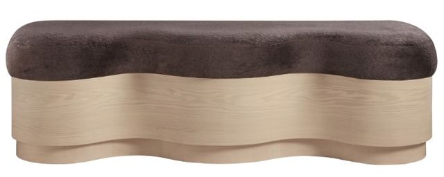 Meridian Furniture Savoy Brown/Natural Upholstered Bench-1