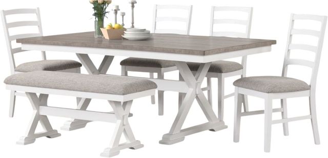 American Wholesale Furniture Brookside 6-Piece Gray/White Dining Set-0