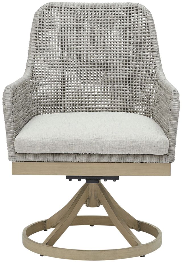 Signature Design by Ashley® Seton Creek 2-Piece Gray Aluminum/Resin Outdoor Dining Swivel Chair-3