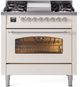 Ilve® Nostalgie II Series 36" Antique White Pro Style Dual Fuel Range-0