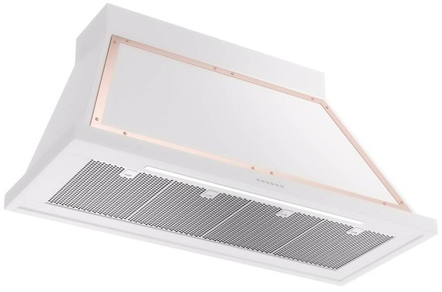 Ilve® Nostalgie II Noblesse 48" White Wall Mounted Range Hood with Copper Trim-1