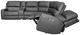 Flexsteel® Linden 6-Piece Charcoal Leather Curved Power Reclining Sectional with Power Headrests and Lumbar-5