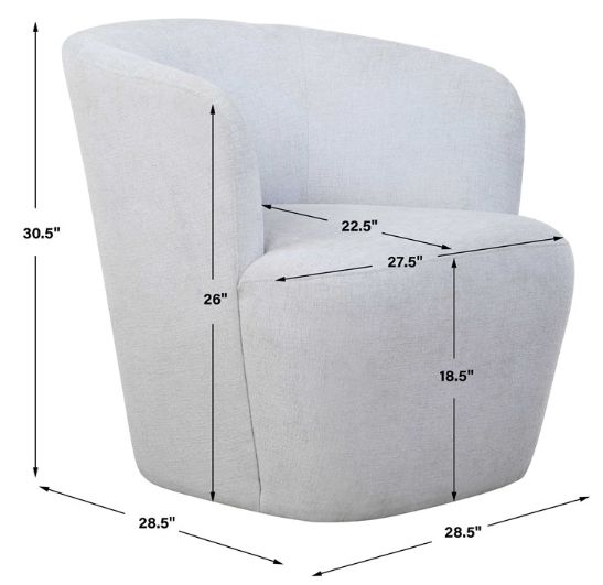Uttermost® Mist Light Blue Barrel Swivel Chair-2