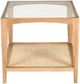 Moe's Home Collection Harrington Glass Top Side Table with Natural Base-1