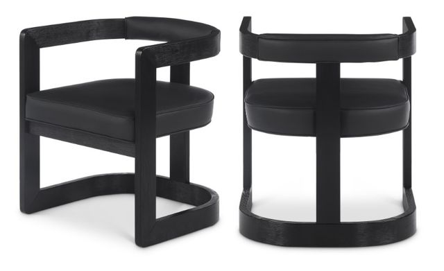 Meridian Furniture Mancheste Black Vegan Leather Dining Arm Chair-2