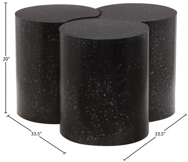 Meridian Furniture Dimple 3-Piece Black 20'' Modular Nesting Coffee Table Set-1