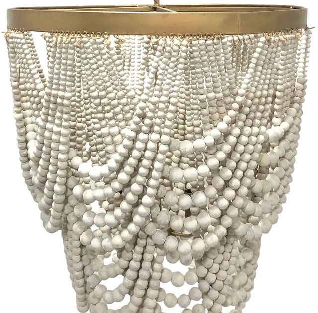 Harp & Finial® Nalu Brass/Cream Chandelier -1