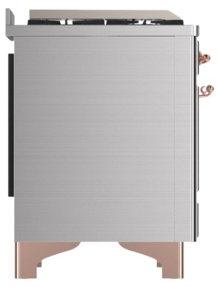 Ilve® Majestic III 40" Stainless Steel Pro Style Dual Fuel Liquid Propane Range with Triple Glass Door and Copper Trim-3