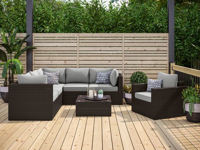 homestyles® Cape Shores 3-Piece Brown Sectional Set-1