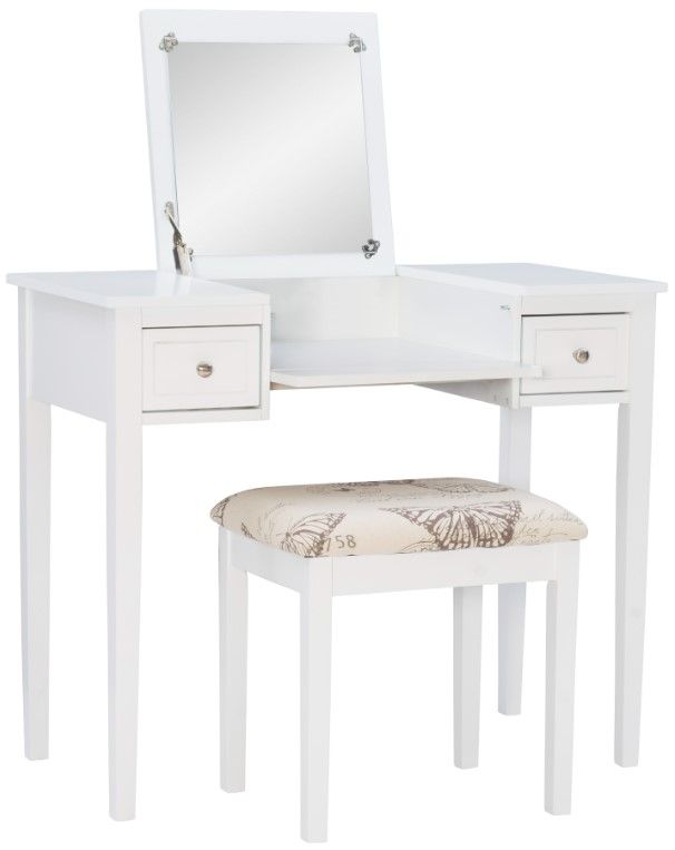 Linon Virginia 2-Piece White Vanity Set-0