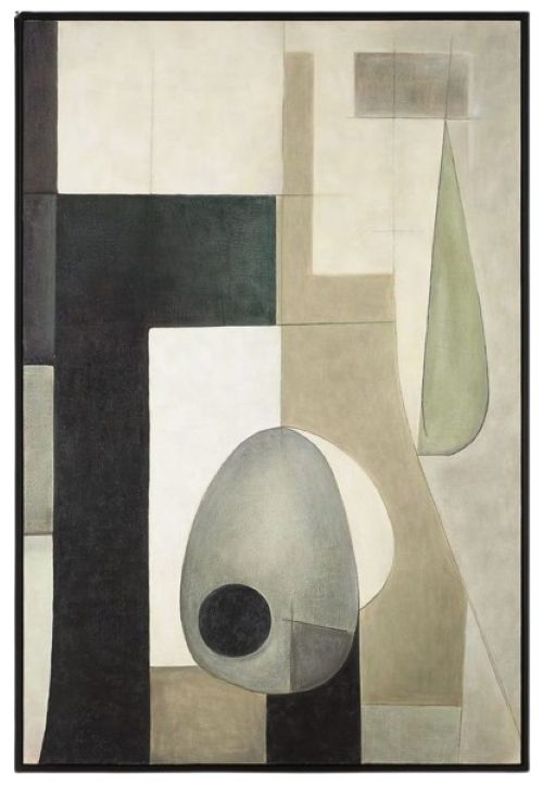 Uttermost® Fair Trade Black/Brown/Gray/Green Geometric Abstract Art-0
