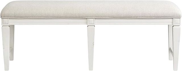Magnussen Home® Willowbrook Egg Shell White/Natural Upholstered Dining Bench-1