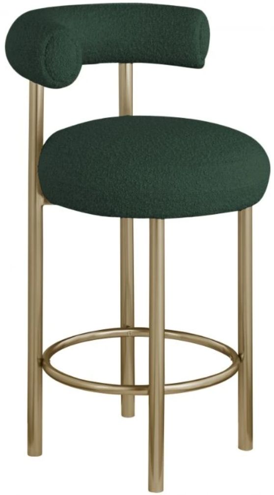 Meridian Furniture Bordeaux Brass/Green Bar Stool-0