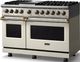 Viking® 5 Series 48" Pure White Pro Style Dual Fuel (NG) Range with Brushed Brass Trim-3