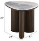 ACME Furniture Hanale Natural Marble Top End Table with Brown Legs-2