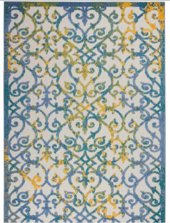 Nourison Home™ Aloha Ivory/Navy 5'x8' Style 67 Area Rug-0