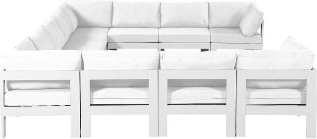 Meridian Furniture Nizuc 11-Piece White Outdoor Patio Modular Sectional Set-1