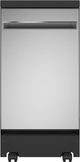 GE® 18" Stainless Steel Portable Dishwasher with Sanitize Cycle-0