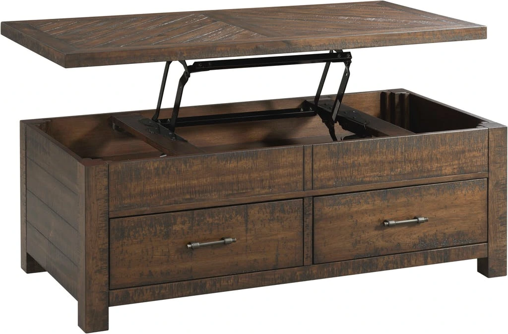 Elements International Jax Cherry Coffee Table with Lift Top