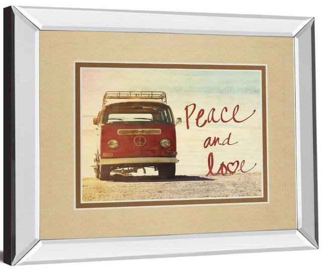 Classy Art Peace and Love by Gail Peck Mirror Framed Wall Art-1